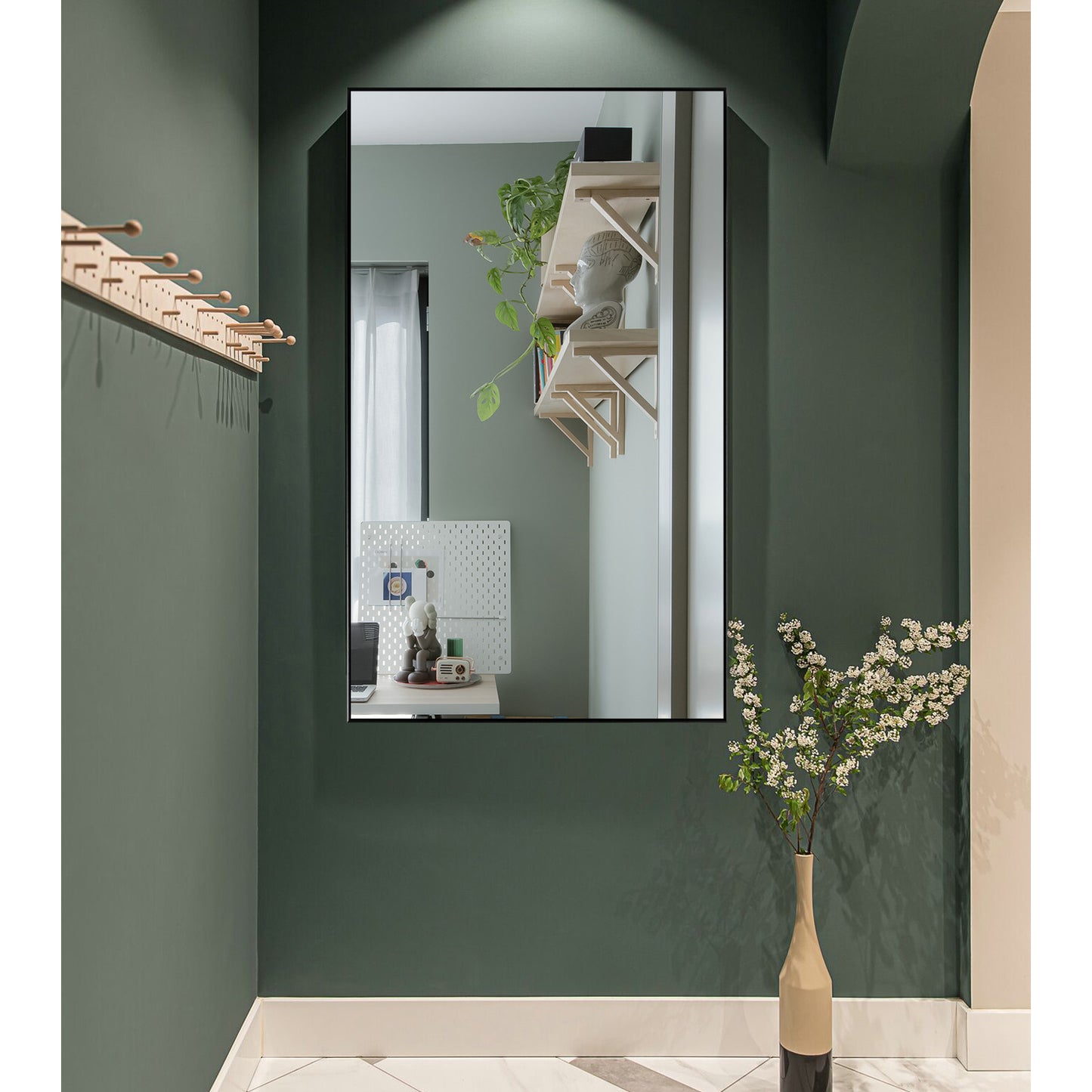 Oversized minimalist mirror for bathroom or entryway