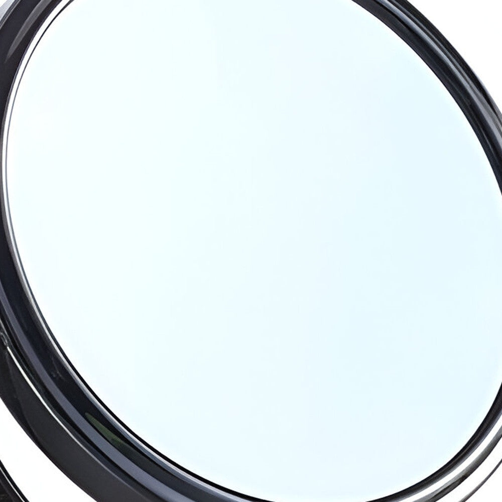 9" Black Round Metal Framed Makeup Shaving Tabletop Mirror-2