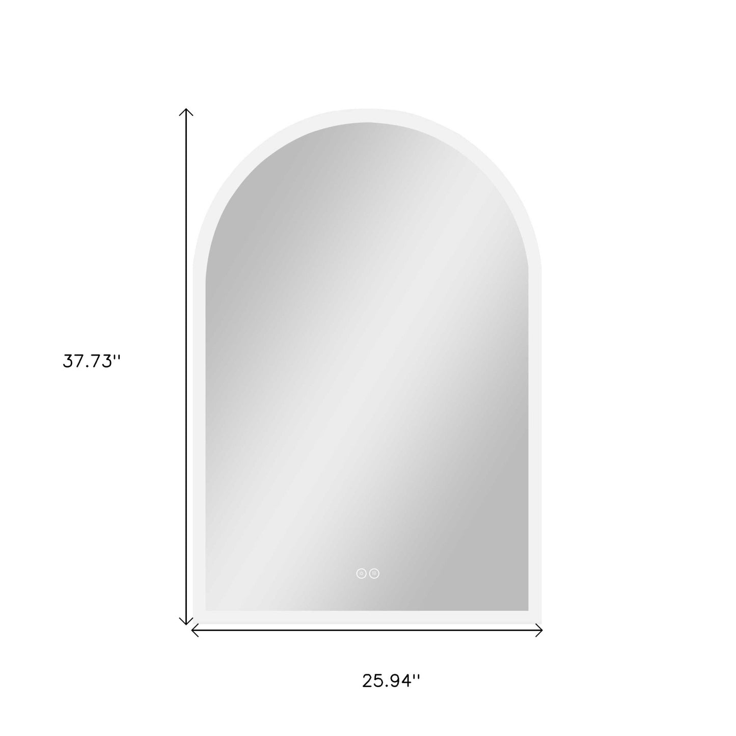 38" Clear Arch Unframed LED Lighted Bathroom Vanity Mirror-7