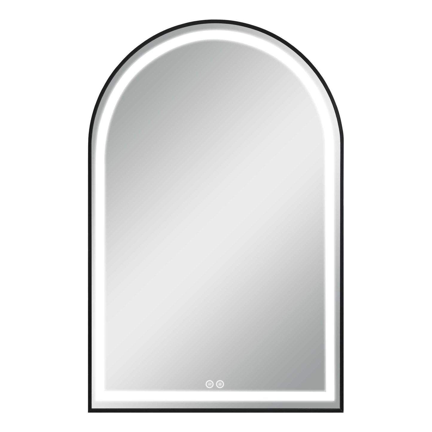 39" Black Metal Arch Metal Framed LED Lighted Bathroom Vanity Mirror-3