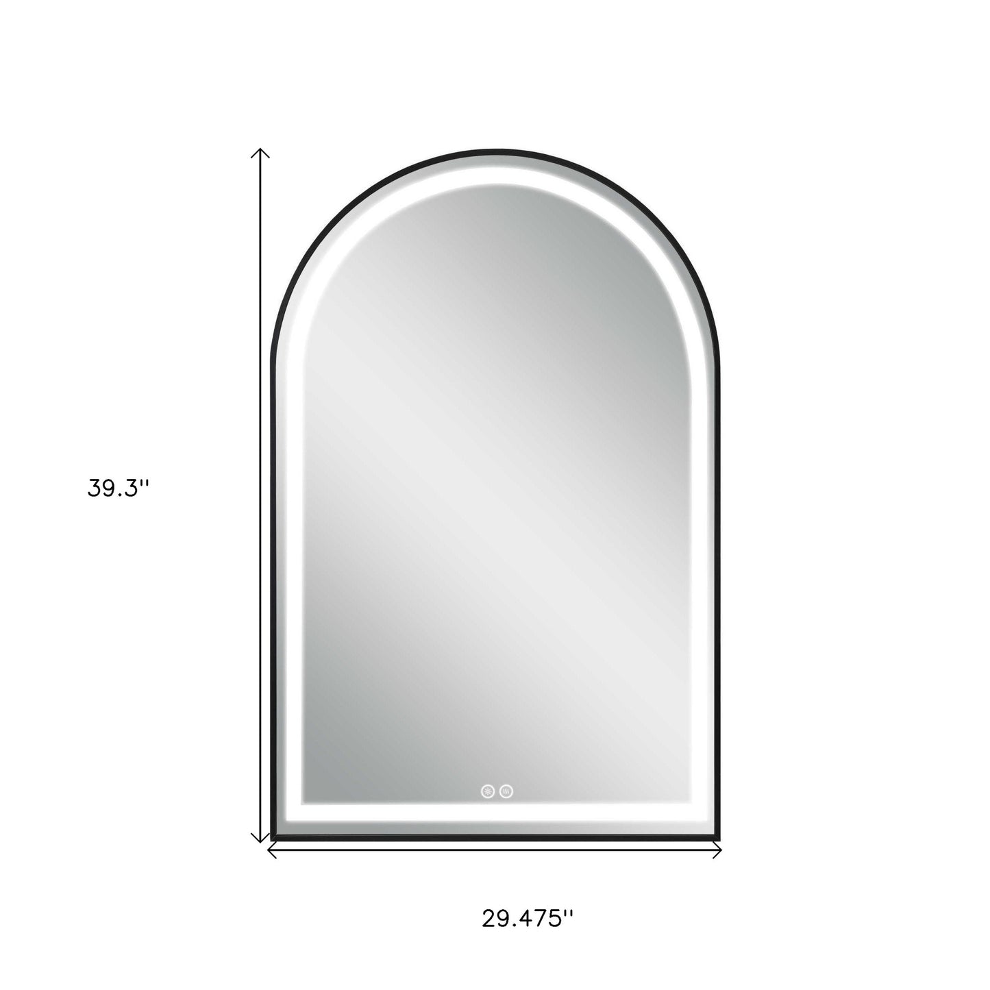 39" Black Metal Arch Metal Framed LED Lighted Bathroom Vanity Mirror-6