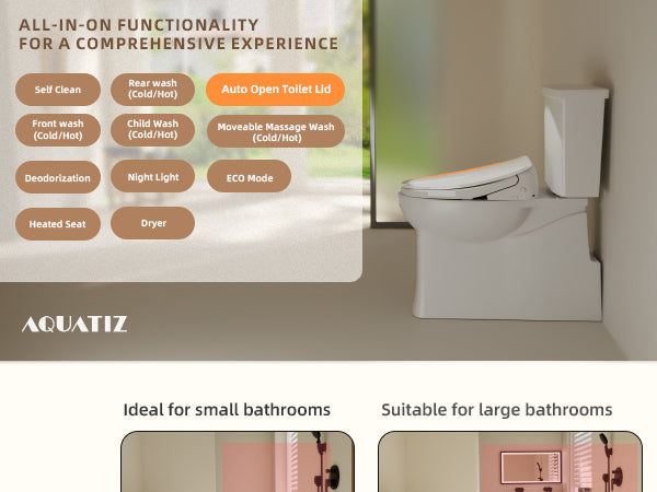 Aquatiz Smart Bidet Toilet Seat – Auto Open and Heated
Elongated Bidet Seat with Endless Warm Water – Winhause
Advanced Electric Toilet Seat with Night Light and Dryer