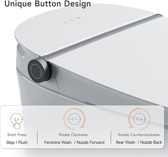 AQUATIZ G109-1 Smart Toilet with Bidet Built-in, ADA Height Elongated Design, Dual Control, LED Display & Instant Heating