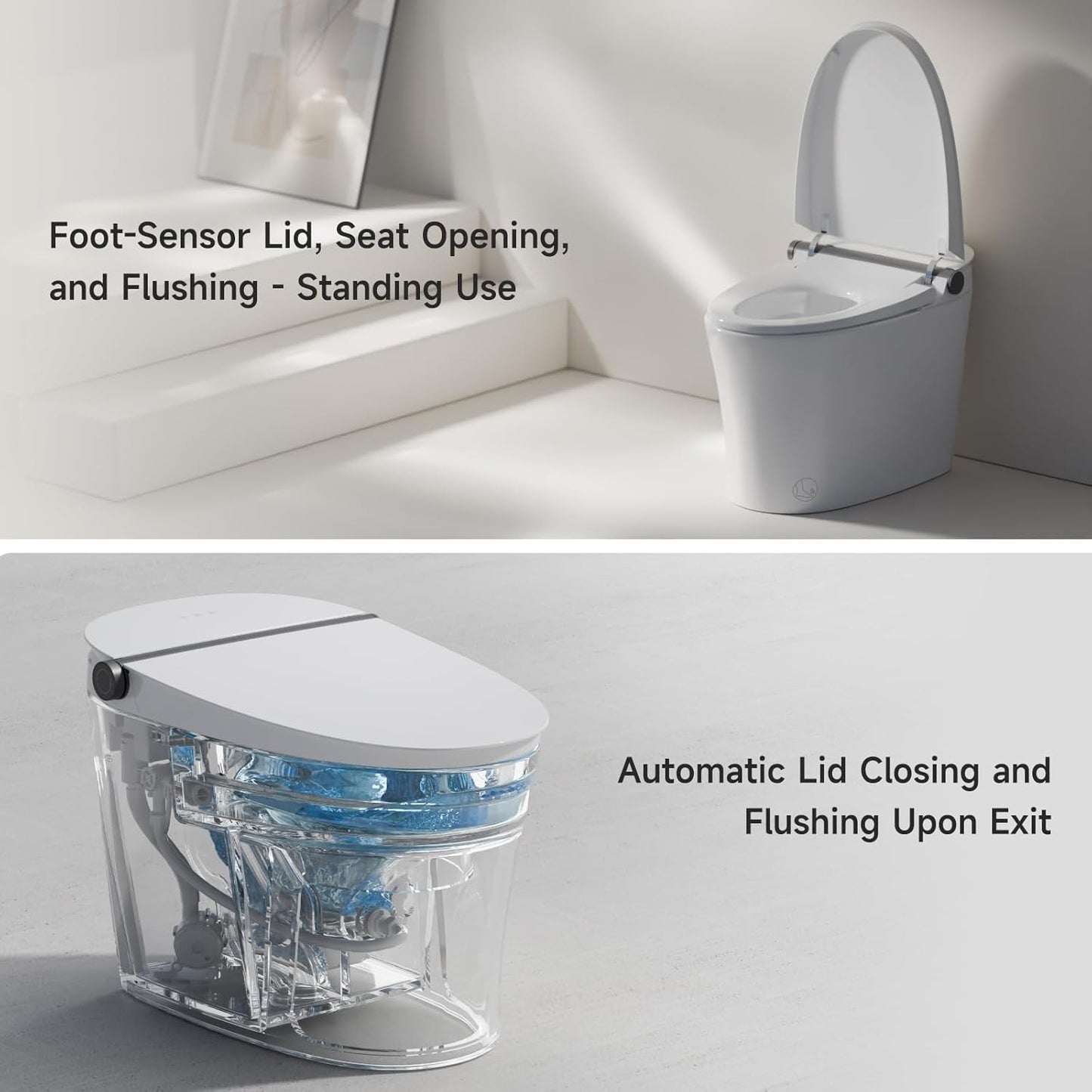 AQUATIZ G109-1 Smart Toilet with Bidet Built-in, ADA Height Elongated Design, Dual Control, LED Display & Instant Heating