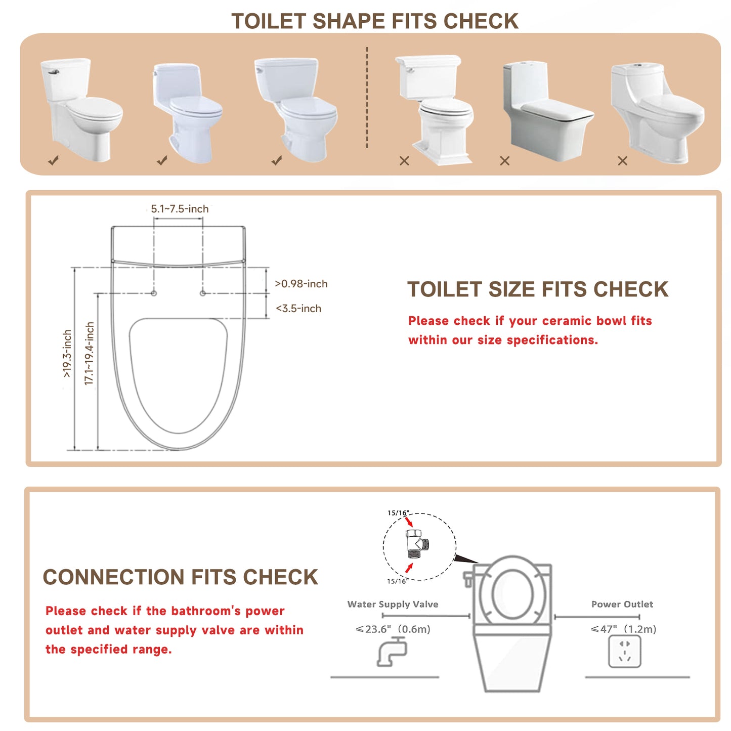 Dimensions of Smart Bidet Seat – Fits Most Elongated Toilets