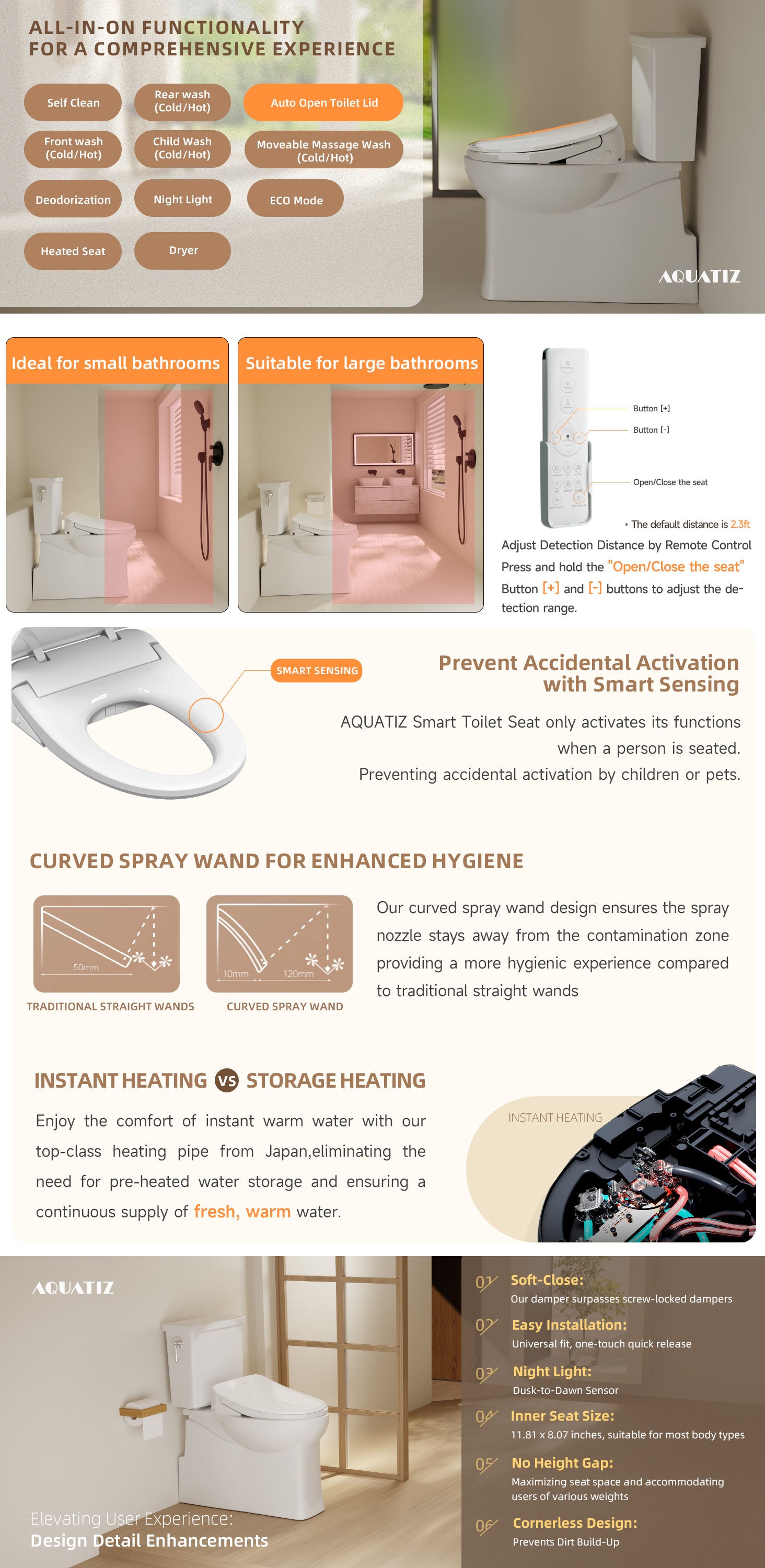 Aquatiz Smart Bidet Toilet Seat – Auto Open and Heated

Elongated Bidet Seat with Endless Warm Water – Winhause

Advanced Electric Toilet Seat with Night Light and Dryer
