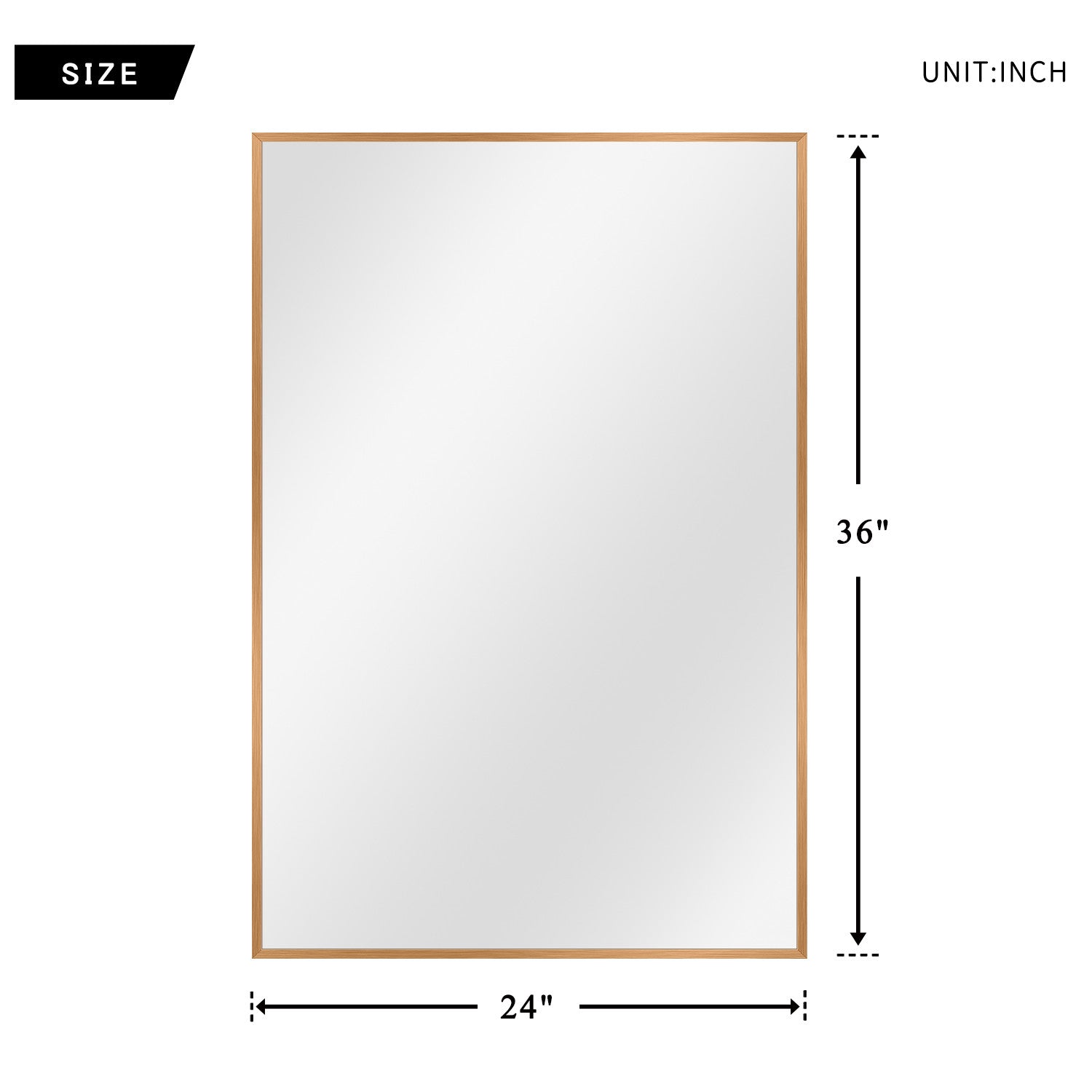 36" Gold Metal Framed Bathroom Vanity Mirror-7
