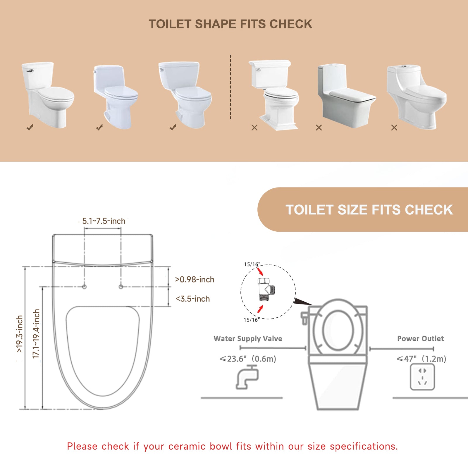 Dimensions of Smart Bidet Seat – Fits Most Elongated Toilets
