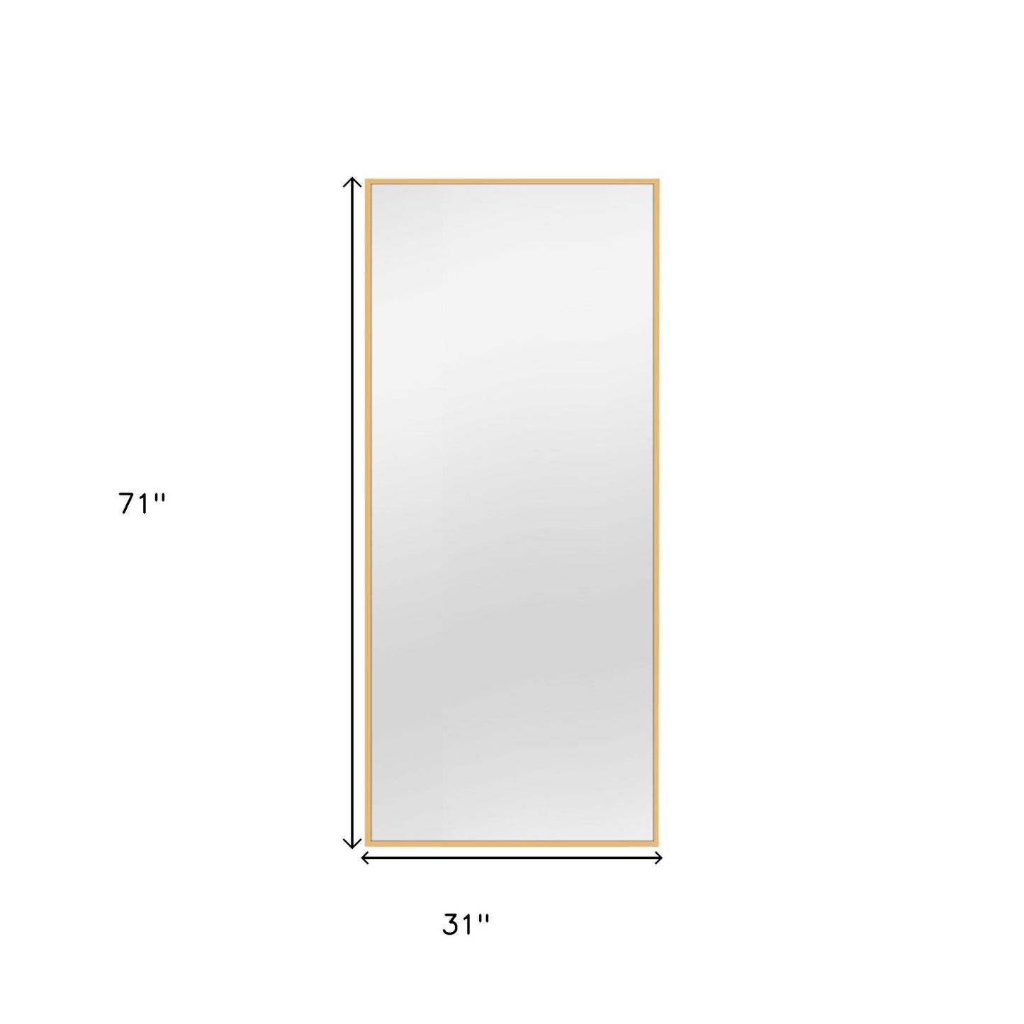 71 inch full-length gold bathroom vanity mirror wall mounted