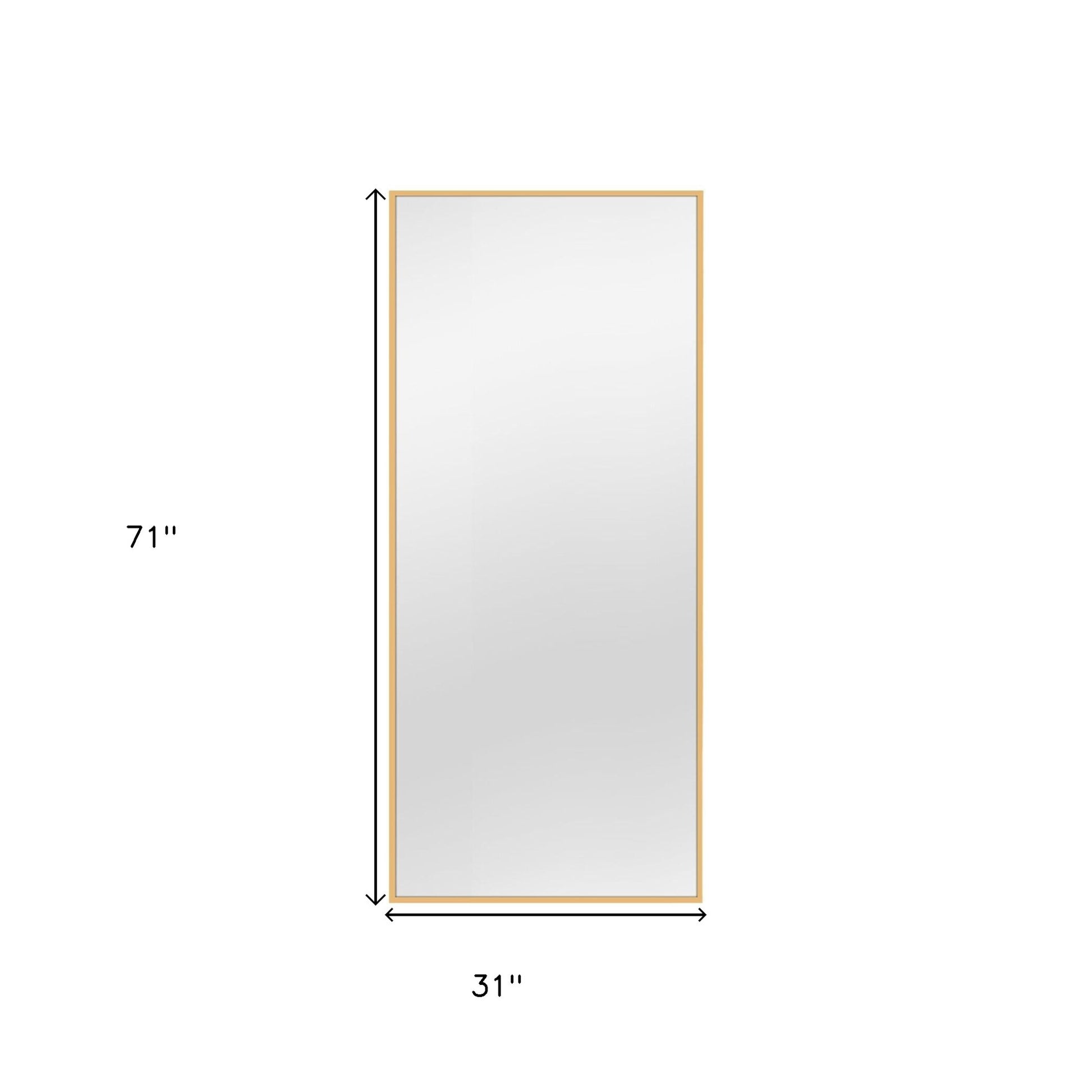 71 inch full-length gold bathroom vanity mirror wall mounted