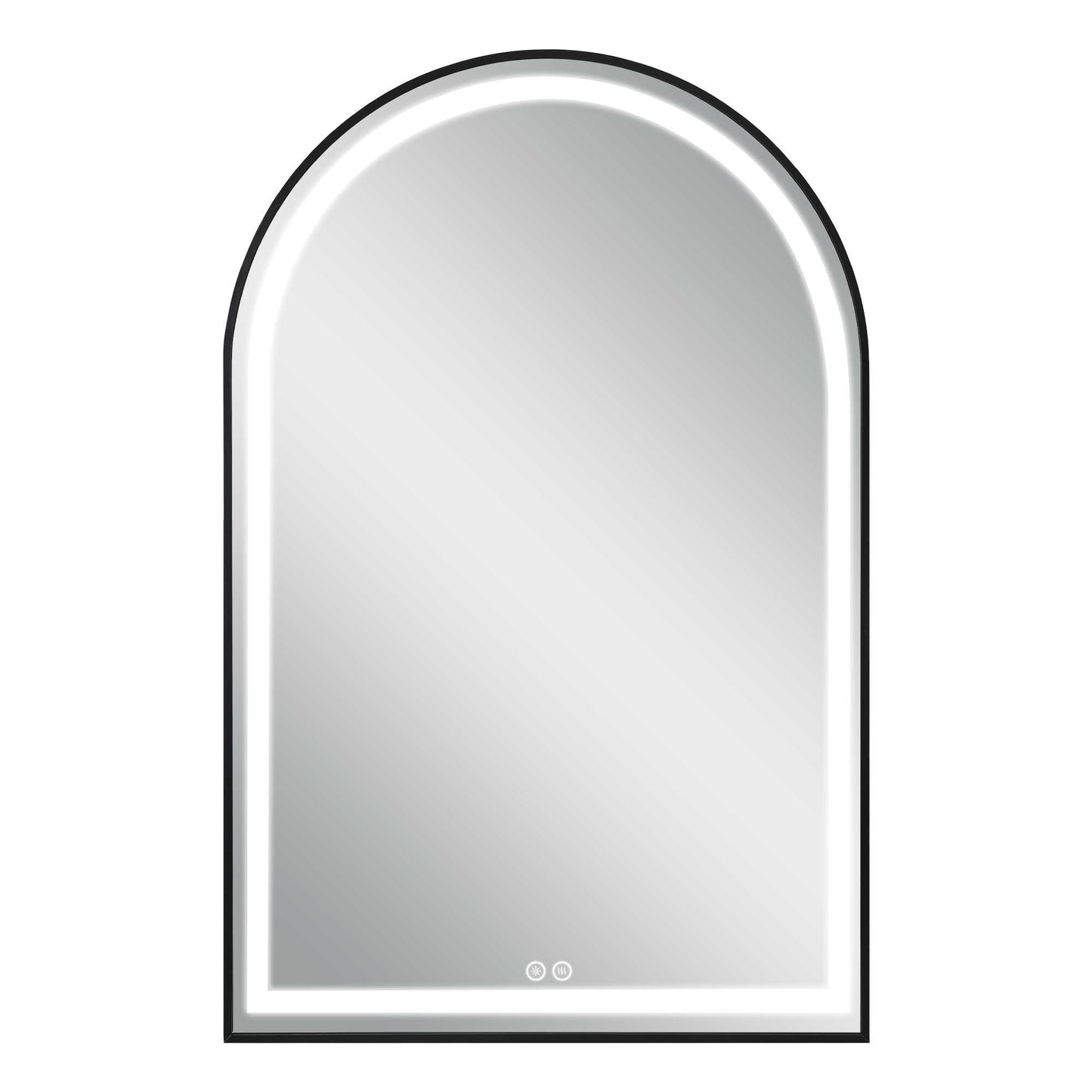 39" Black Metal Arch Metal Framed LED Lighted Bathroom Vanity Mirror-1