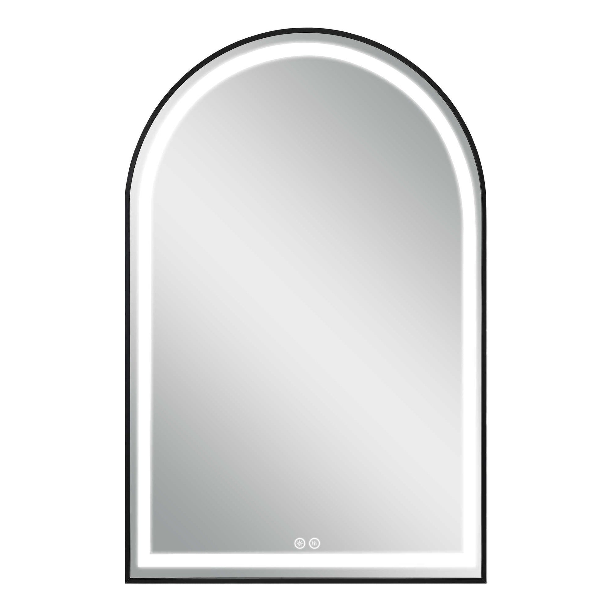 39" Black Metal Arch Metal Framed LED Lighted Bathroom Vanity Mirror-1