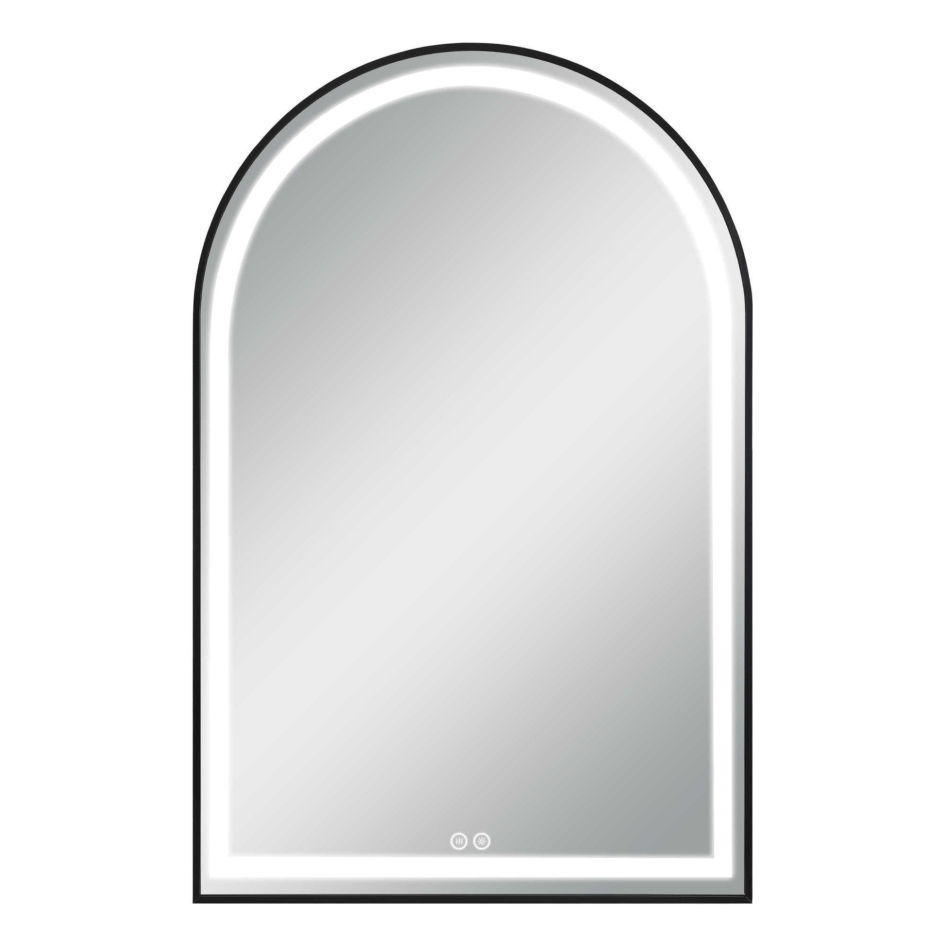 39" Black Metal Arch Metal Framed LED Lighted Bathroom Vanity Mirror-3