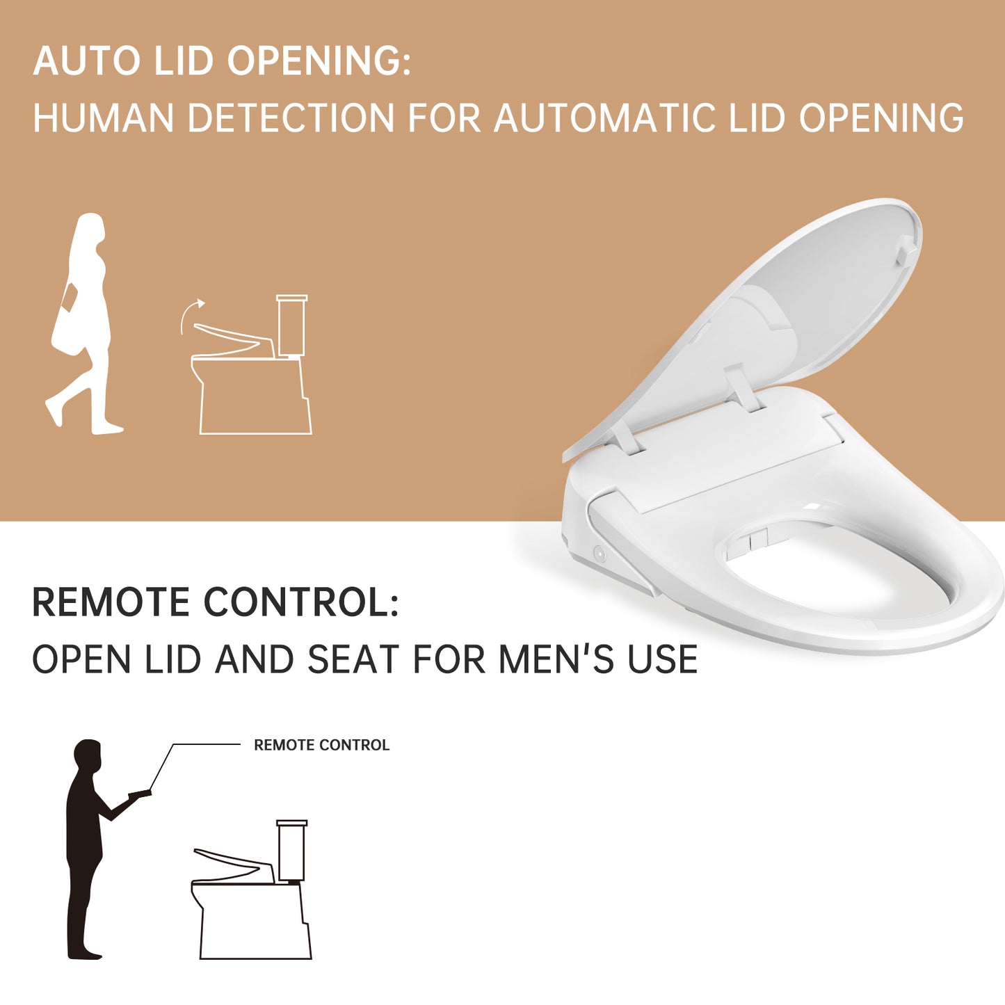 Aquatiz Smart Bidet Toilet Seat – Auto Open and Heated

Elongated Bidet Seat with Endless Warm Water – Winhause

Advanced Electric Toilet Seat with Night Light and Dryer