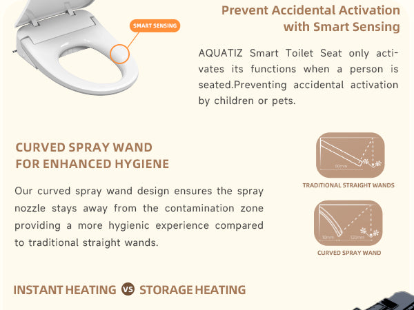 Aquatiz Smart Bidet Toilet Seat – Auto Open and Heated

Elongated Bidet Seat with Endless Warm Water – Winhause

Advanced Electric Toilet Seat with Night Light and Dryer