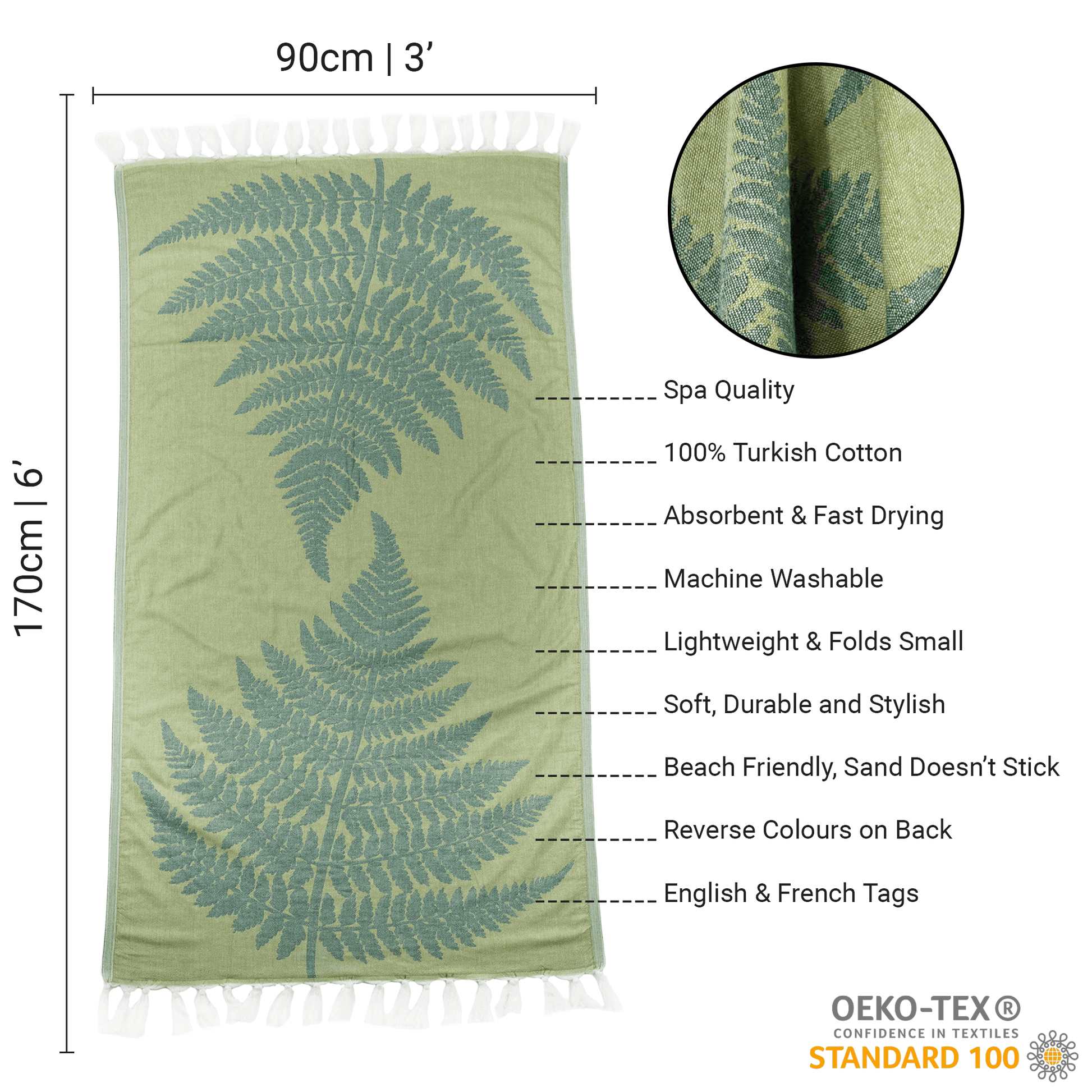 Turkish Towel | Body Towel | Green-3